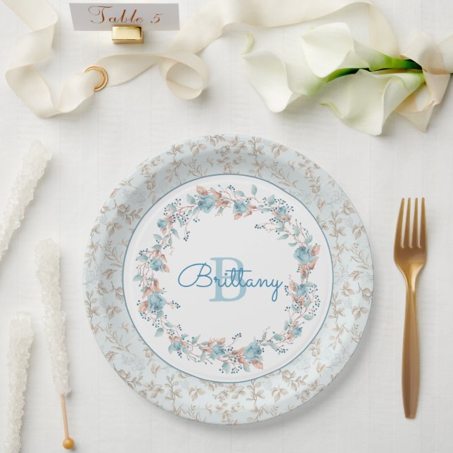 Monogramm - Buchstabe B, Teller für benutzerdefini (Hochzeit)