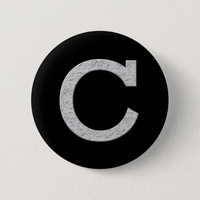 Monogramm-Buchstabe C Button (Vorderseite)