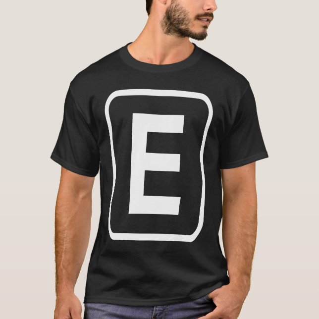 Monogramm Buchstabe E Anfangsbuchstabe Alphabet Mo T-Shirt (Vorderseite)