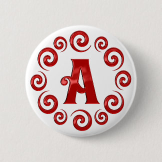Monogramm-Buchstabe ein Rot Button