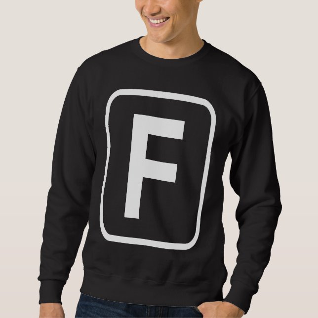 Monogramm Buchstabe F Anfangsalphabet Monogrammier Sweatshirt (Vorderseite)