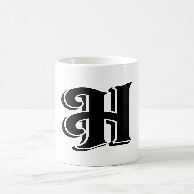 Monogramm Buchstabe H Name Anfangsbuchstabe Kaffeetasse (Mittel)
