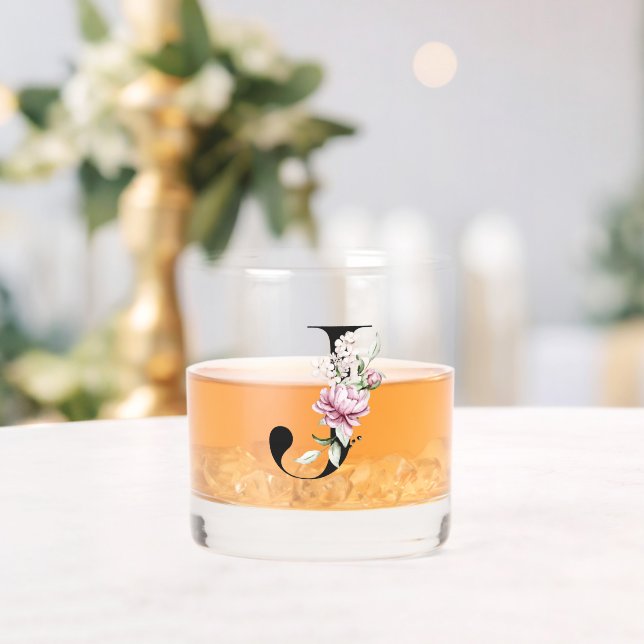Monogramm Buchstabe J | Whiskyglas (Insitu (Hochzeit))