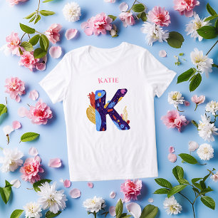 Monogramm Buchstabe K Fette und farbenfrohe Geburt Tri-Blend Shirt