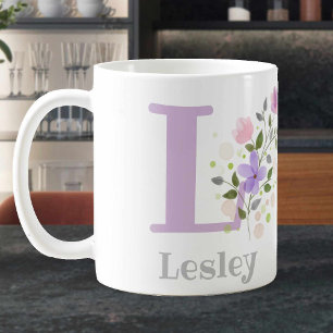 Monogramm Buchstabe L & Christian Name Kaffeetasse