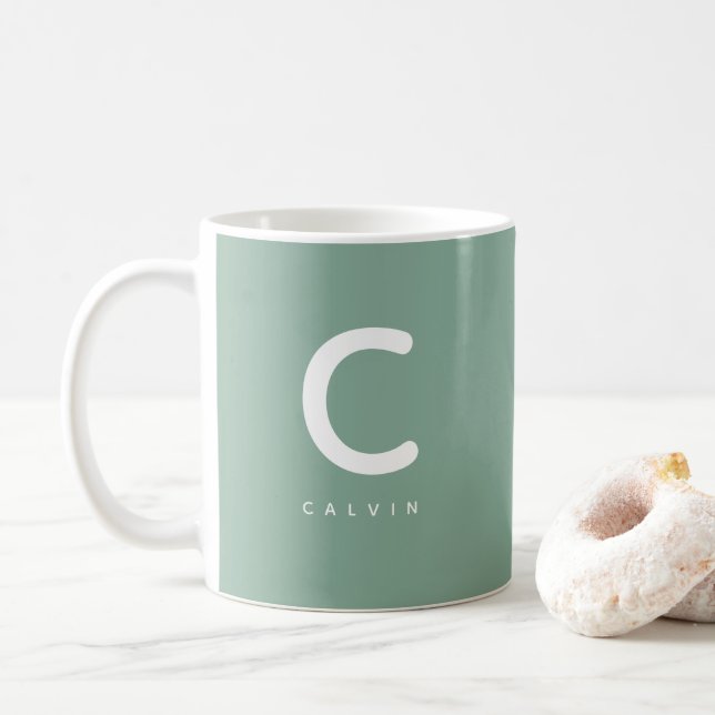 Monogramm Buchstabe & Name Geschenk Kaffeetasse (Mit Donut)
