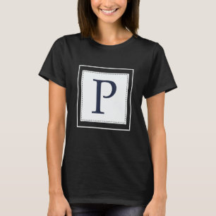 Monogramm Buchstabe P Alphabet P Initial Marinebla T-Shirt