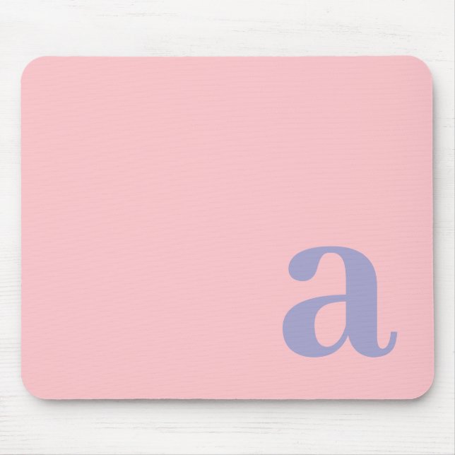 Monogramm Buchstabe Pink & Blau Minimalistisch Mousepad (Vorne)