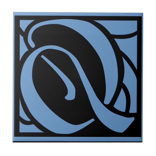 Monogramm-Buchstabe Q Fliese (Vorderseite)