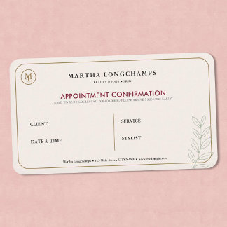 Monogramm Buchstabe - Rosa Premium Termin Karte