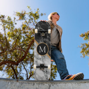 Monogramm-Buchstabe Skateboard-Geschenk Schwarz We Skateboard