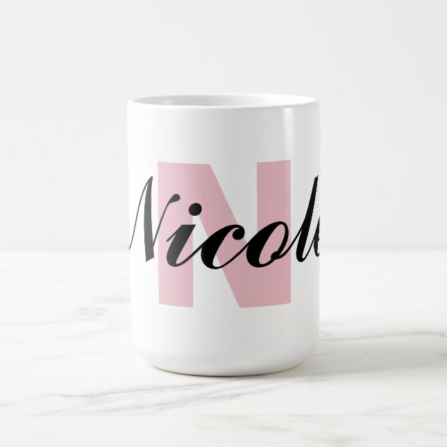 Monogramm-Buchstabe und Name Tasse (Mittel)