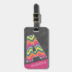 Monogramm-Buchstaben A mit leuchtenden Chevronen d Gepäckanhänger