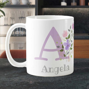 Monogramm Buchstaben A und Christlicher Name Kaffeetasse