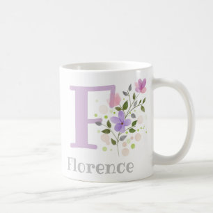 Monogramm Buchstaben F und Christlicher Name Kaffeetasse