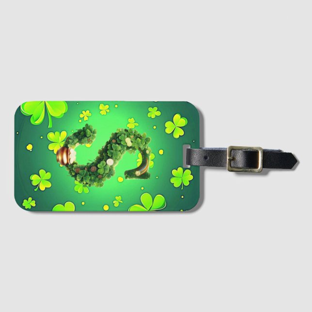 Monogramm-Buchstaben Gepäckanhänger (Vorderseite (Horizontal))