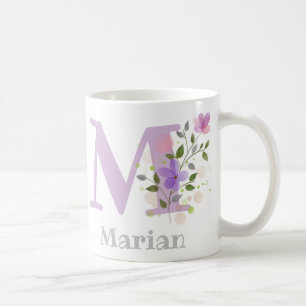 Monogramm Buchstaben M und Christlicher Name Kaffeetasse
