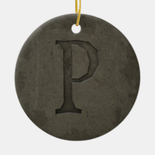 Monogramm-Buchstaben P Keramik Ornament
