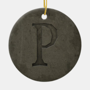 Monogramm-Buchstaben P Keramik Ornament
