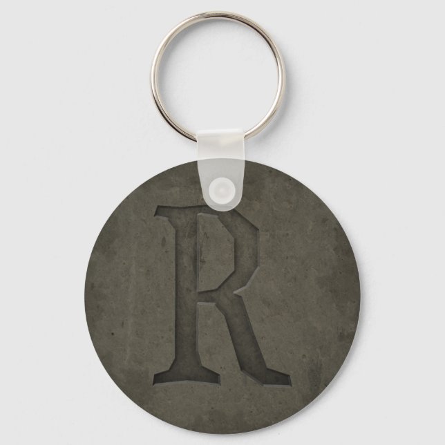 Monogramm-Buchstaben R Schlüsselanhänger (Vorderseite)