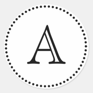 Monogramm-Buchstaben Runder Aufkleber