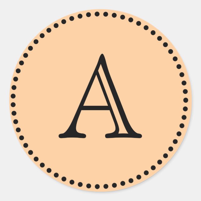 Monogramm-Buchstaben Runder Aufkleber (Vorderseite)