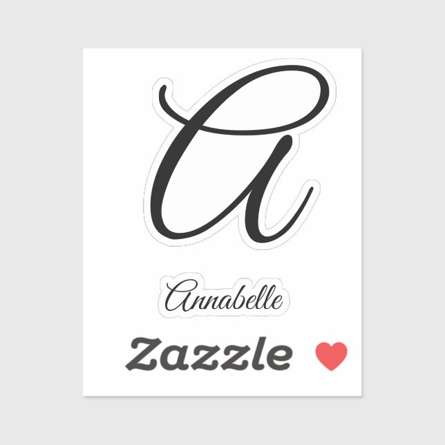 Monogramm Buchstaben und Name Aufkleber (Blatt)