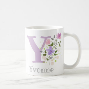 Monogramm Buchstaben Y und Christlicher Name Kaffeetasse