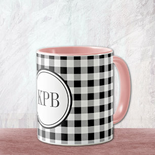 Monogramm Buffalo Karo 11oz. Combo-Getränke Tasse