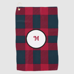 Monogramm Büffel kariert Golfhandtuch
