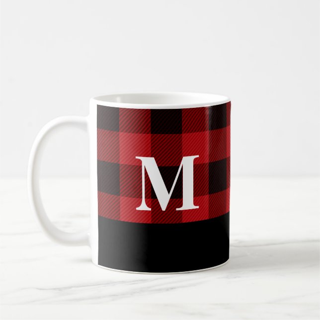 Monogramm Büffelkariert Kaffeetasse (Links)
