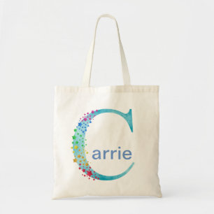 Monogramm C Anfangs-Regenbogenstars Tote Beutel Tragetasche
