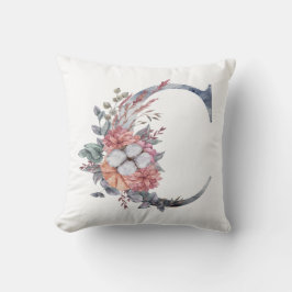 Monogramm C Floral Kissen