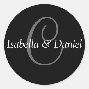 Monogramm C Hochzeitsticker für Siegel Runder Aufkleber