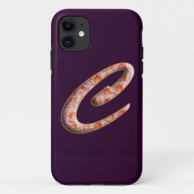 Monogramm C in Rose Muster iPhone 5 Hüllen (Rückseite)