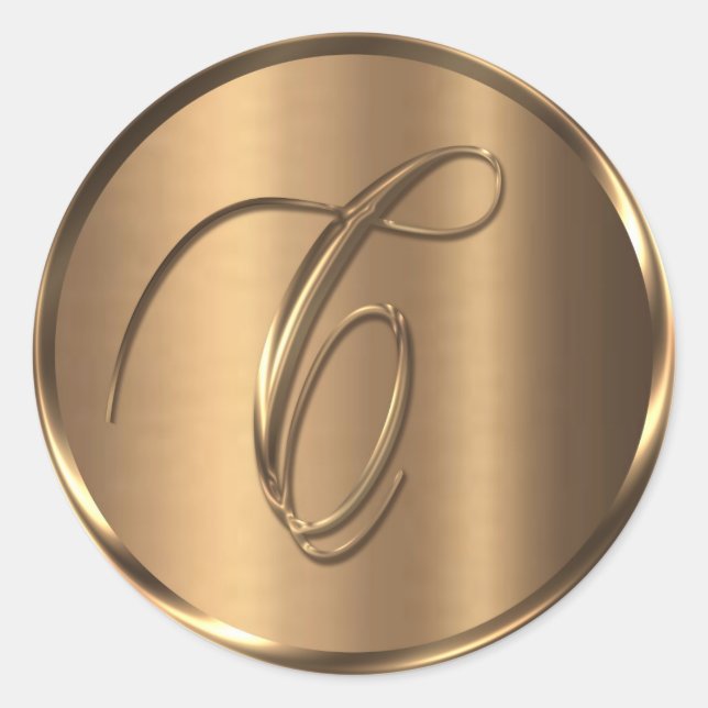 Monogramm C NONMETALLIC Bronze-Umschlag Aufkleber (Vorderseite)