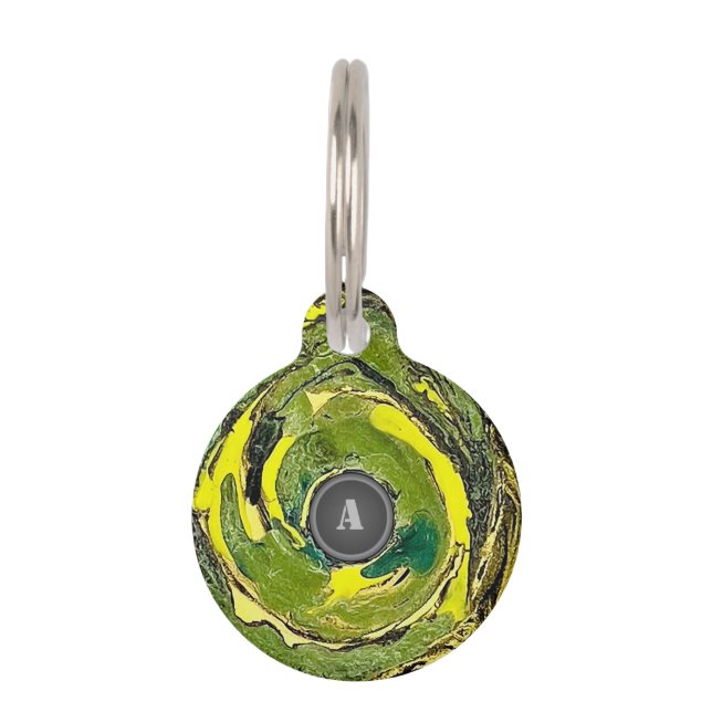 Monogramm Camouflage Pen Tag Haustiermarke (Vorderseite)