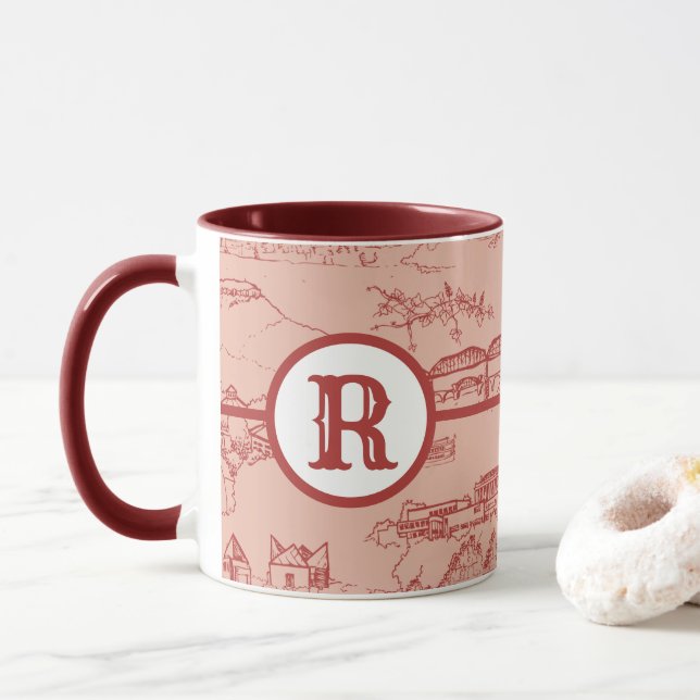 Monogramm Chattanooga Toile Tasse (Mit Donut)