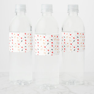 Monogramm Chic Flower Partybedarf Wasserflaschenetikett