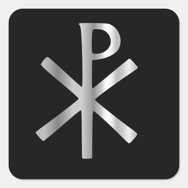 Monogramm Christ - Chi rho Quadratischer Aufkleber (Vorderseite)