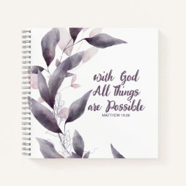 Monogramm Christliches Journal mit Lila botanische Notizbuch