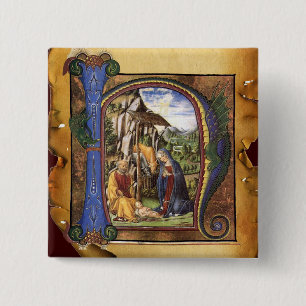 MONOGRAMM-CHRISTMAS-PARCHMENT BUTTON