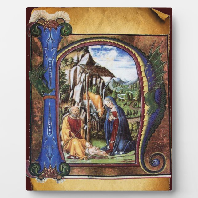 MONOGRAMM-CHRISTMAS-PARCHMENT FOTOPLATTE (Vorderseite)