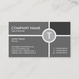 Monogramm Circle Cross - Shades of Grey Visitenkarte