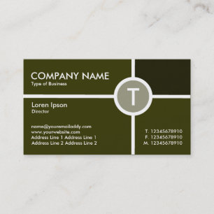 Monogramm Circle Cross - Shades of Olive Visitenkarte