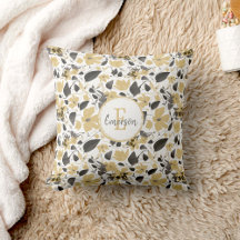 Monogramm Clematis Gelbe graue Blume