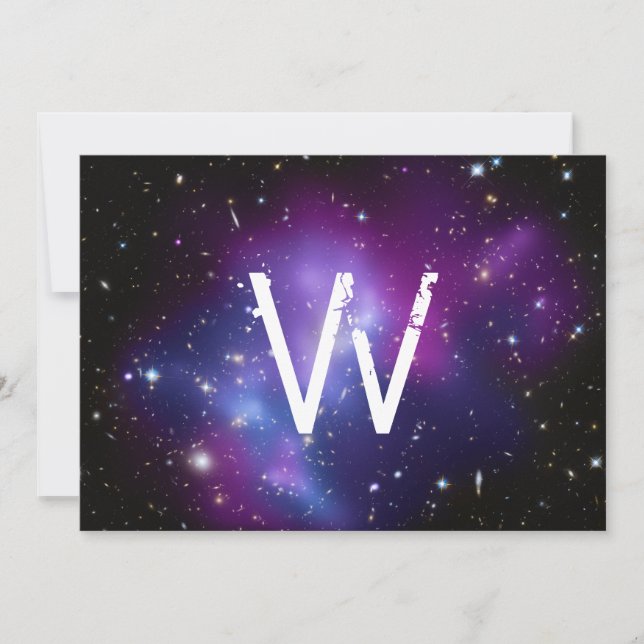 Monogramm Cluster violetter Galaxien (Vorderseite)