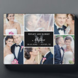 Monogramm Collage EDITABLE COLOR Plaque mit Easel Fotoplatte<br><div class="desc">Diese Plakette mit Stein macht einen großen Sake,  um eine große Erinnerung zu bewahren. Design by © berrysweet . Besuchen Sie unsere Website unter www.berryberrysweet.com für passende Artikel und weitere Designoptionen!</div>