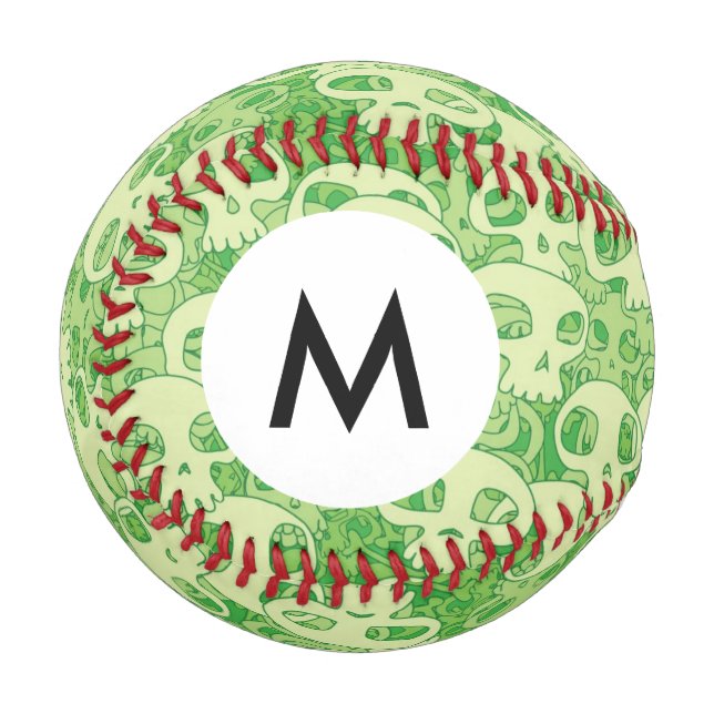 Monogramm Coole Schädel Baseball (Vorderseite Links)