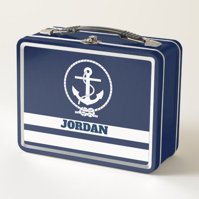 Monogramm Cooler Anker Metall Brotdose (Vorderseite)